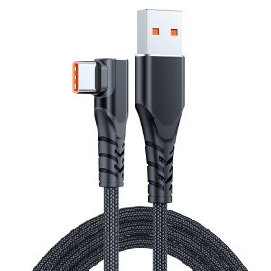 6A 66W USB naar USB-C / Type-C elleboog mobiele telefoon game snelle datakabel, 0.5m, 1m, 2m, 3m