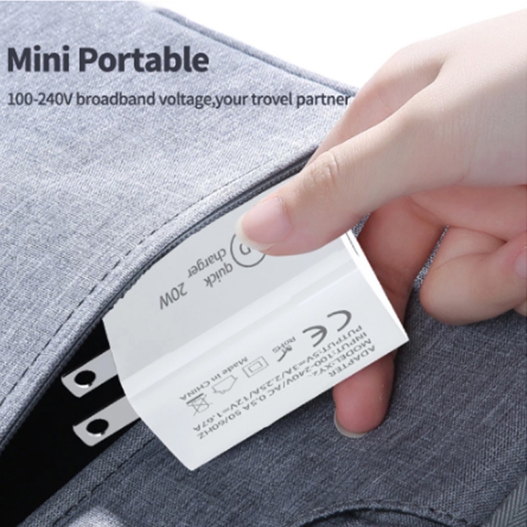 SDC-20W PD 20W Enkele USB-C / Type-C Interface Reislader, EU Plug, US Plug, UK Plug