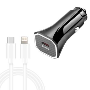TE-P2 PD20W USB-C / Type-C autolader met Type-C naar 8-pins datakabel, Type-C to 8 Pin Data Cable (Black), Type-C to 8 Pin Data Cable (White)