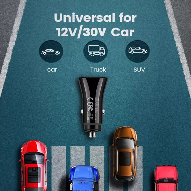 TE-P2 PD20W USB-C / Type-C autolader met Type-C naar 8-pins datakabel, Type-C to 8 Pin Data Cable (Black), Type-C to 8 Pin Data Cable (White)