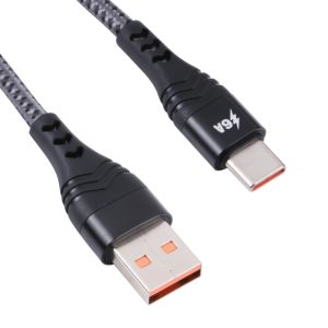 ADC-005 6A USB naar USB-C / Type-C geweven snellaadgegevenskabel, 1m, 2m
