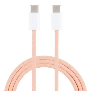 1 m USB-C / Type-C naar Type-C Macaron gevlochten oplaadkabel voor iPhone 15-serie