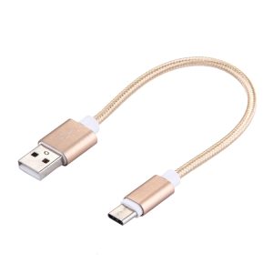 Geweven stijl USB-C / Type-C 3.1 mannelijk naar USB 2.0 mannelijk datasynchronisatie-oplaadkabel, kabellengte: 20 cm